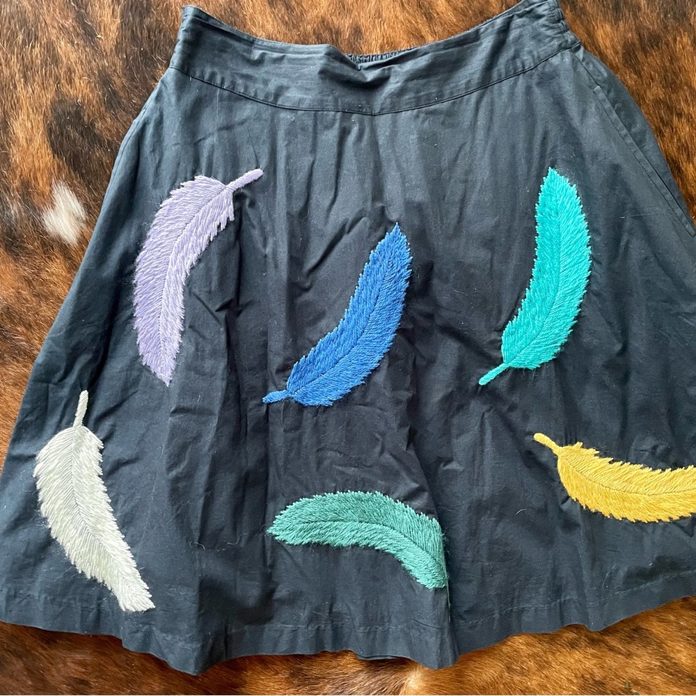 Anthropologie Girls of Savoy Feather Skirt